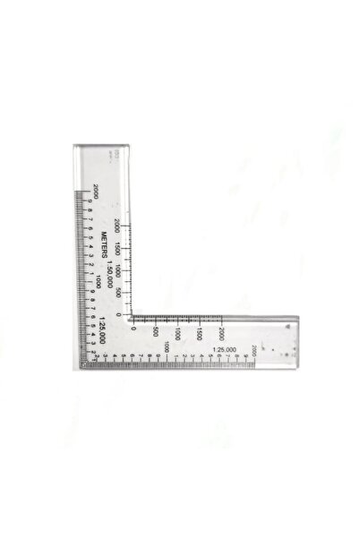 Seyhan Askeri Malzeme Map Measurement Ruler Set -Full Set - D Ruler, L Ruler, Drawing Material, Scale Straight Ruler, Aske
