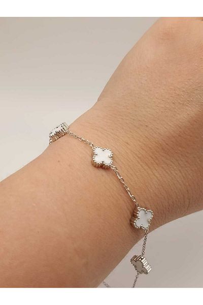 TLSMACCESORIES Steel Small Clover Bracelet Silver-White