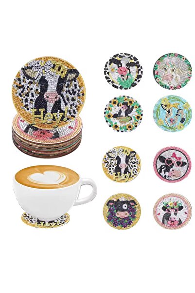 BGA çocuklar için elmas boyama bardak altlığı seti çocuk gelişim eğitici elma...