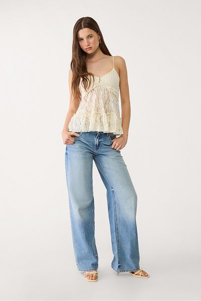 Stradivarius Blonde lace top with straps