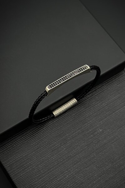 FRNCH 925 Ayar Gümüş Zirkon Taşlı italyan Model Gümüş Renk Erkek Bileklik FRJ...