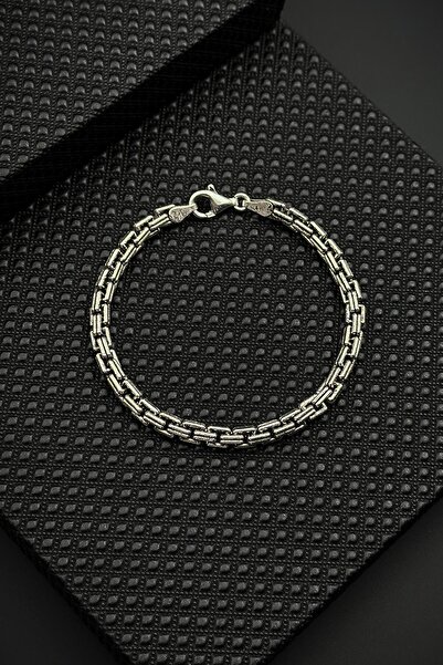 FRNCH 925 Ayar Gümüş İtalyan Model Gümüş Renk Erkek Bileklik FRJ12561-3561-A