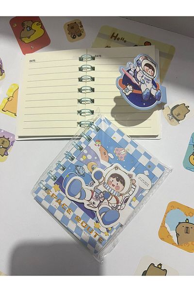 demirosa 2 Pcs Astronaut Mini Notebook