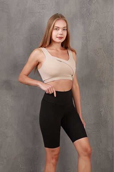 Miss Prova Pantaloni scurți sport tricotați cu cusături de recuperare/leggings scurti MISSSR2587