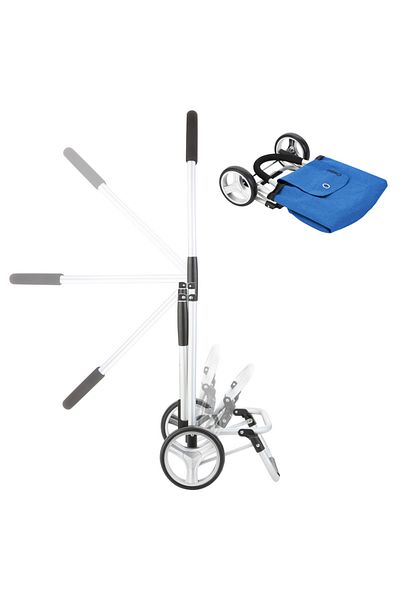 Cruiser Shopping Trolley Foldable 650061, 100 x 45 x 34 cm, Polyester, Blue