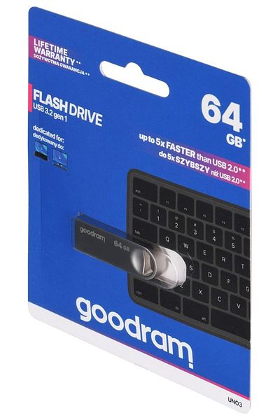 Goodram USB flash drive, GOODRAM, 64GB, USB 3.2 Gen 1, Black