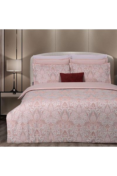 Sarev Playa Jacquard Satin Duvet Cover Set Double Pink