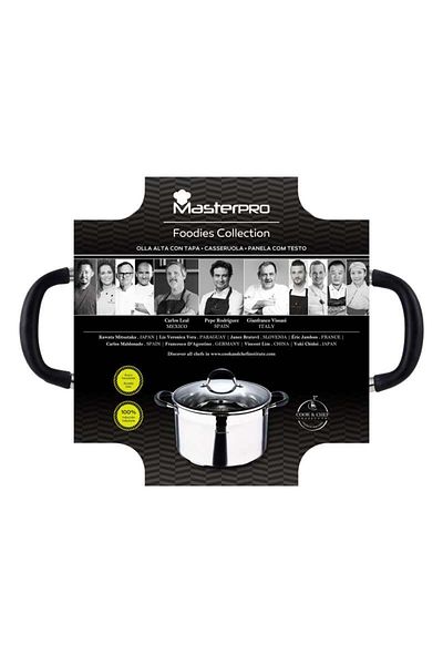 MasterPro Pot with lid, stainless steel FOODIES 28 cm, 9.5 liters