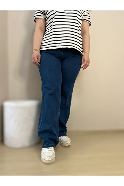 SEKBAN büyük beden geniş paça kot pantolon