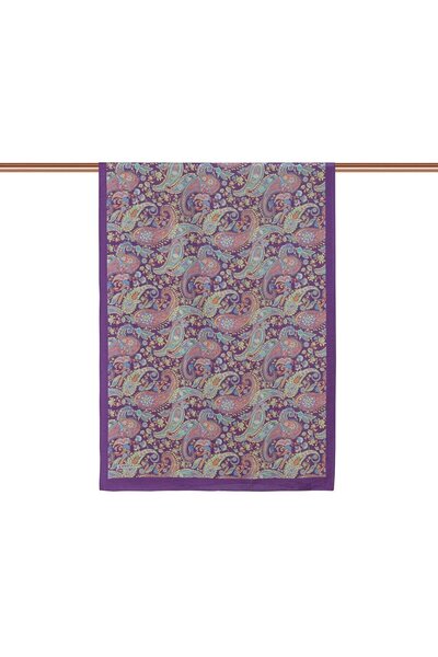 ipekevi İpekevi Mesopotamia Patterned Tenselsoft Shawl 02889-Fig Purple