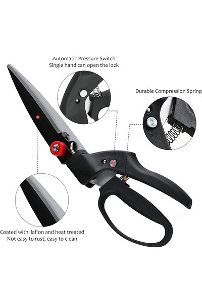 FLORA GUARD Lawn Shears, Steel/plastic, Black, 34.7 X 9.3 Cm