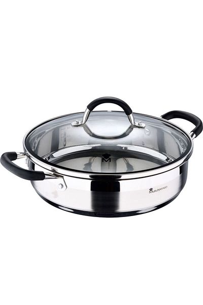 MasterPro Serving tray with lid, stainless steel FOODIES 28 cm 3.8 liters