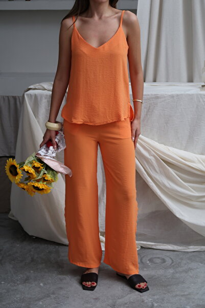 Paw Garage Women's Shay Ayrobin Rope Strap Blouse Wide Leg Pants Set, Summer New Season