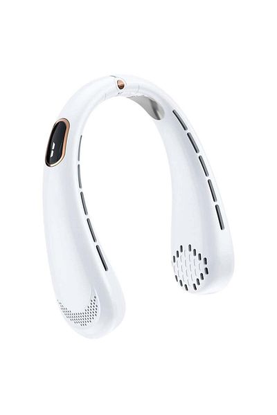 SKYDDAR INNOVATION Portable Neck Fan, Adjustable, 5 Speeds, Digital Display, USB, SKDR NeckBreeze - White