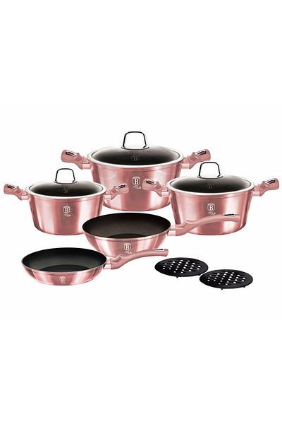 Berlinger Haus Sada nádobí s titanovým povrchem 10 ks I-Rose Edition