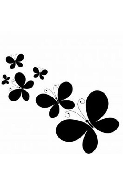 Homelux Sticker decorativ perete fluturi, 45x38 cm, negru