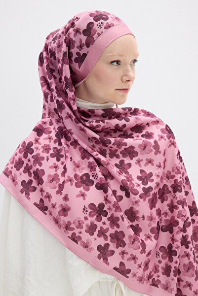 cs camellia scarf Blom Pattern Soft Shawl - Pink