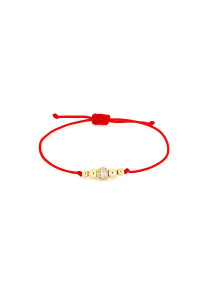 MOHI Fine Jewellery Bratara snur cu bile din aur galben de 14k