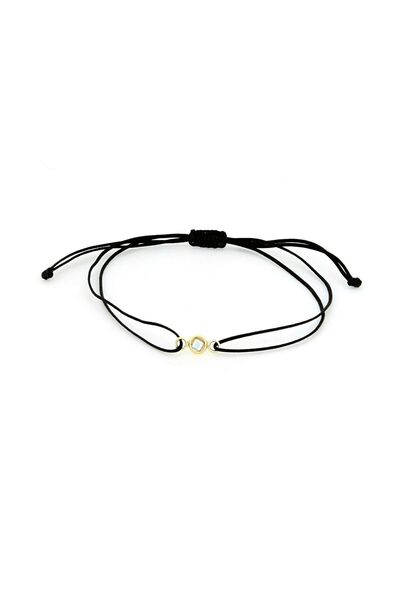 MOHI Fine Jewellery Bratara snur reglabil cu piatra de culoare transparenta, aur 14k