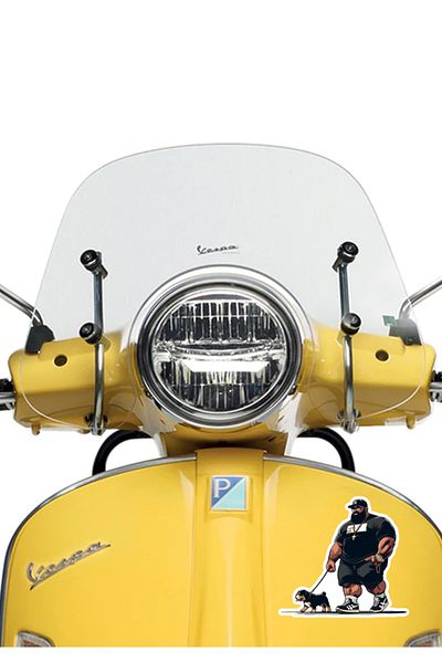 MegaSticker Autocolant Soțul și câinele lui Mașină, Motocicletă, Cască, Laptop, Autocolant pentru geam 13x11 Cm