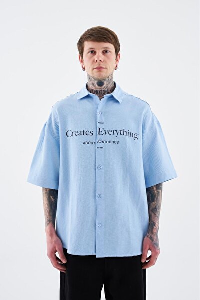 Machinist Ανδρικό πουκάμισο με αποσπώμενο μανίκι BABY BLUE