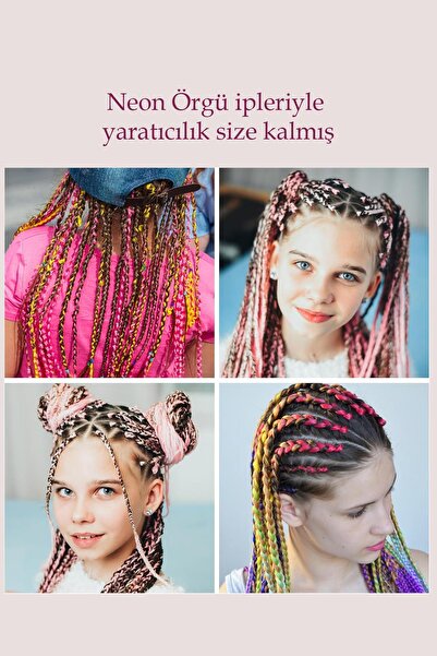 New Obsessions Neon Colored 8 Piece Summer Knitting Polyester Thread Set