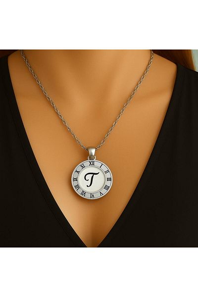 xesha Letter Necklace Roman Numeral Silver Color Very Stylish
