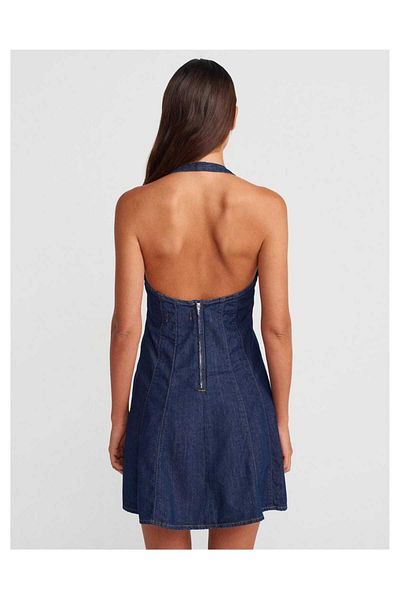 dshee woman Denim Halter Dress