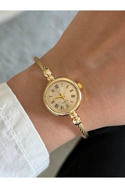 RoseandRoses Sovia Bileklik Kordon Zarif Tasarım Kadın Kol Saati Gold (Gold K...