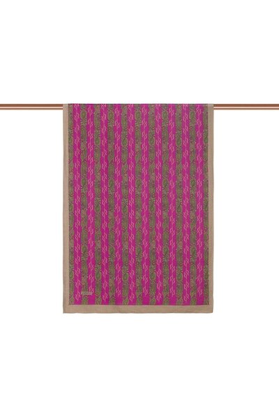 ipekevi İpekevi Monogram Patterned Tenselsoft Shawl 02891-Fuchsia