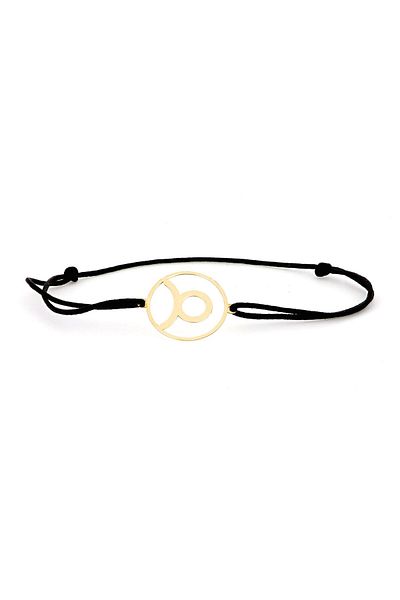MOHI Fine Jewellery 14k yellow gold Taurus pendant cord bracelet
