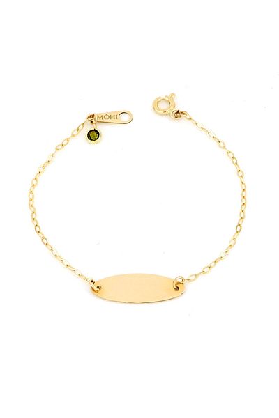 MOHI Fine Jewellery 14k yellow gold oval plaque bracelet