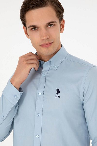 U.S. Polo Assn. SUA Polo Assn. Cămașă pentru bărbați Fersan albastru deschis 1958815