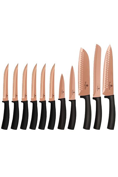 Berlinger Haus 11-piece Rosegold Metallic Line non-stick knife set