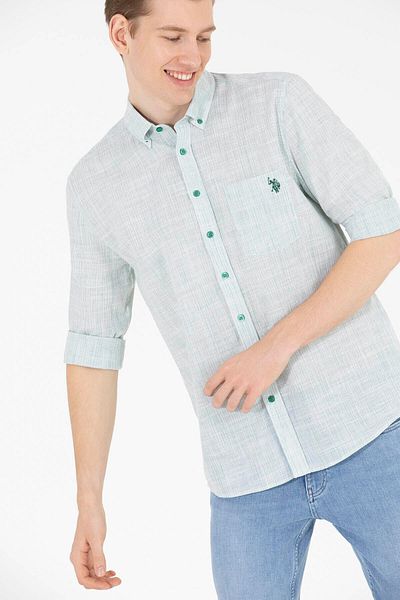 U.S. Polo Assn. Ανδρικό πουκάμισο Burana Green 1575234