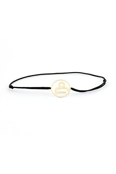 MOHI Fine Jewellery Cord bracelet with Capricorn zodiac pendant in 14k yellow gold
