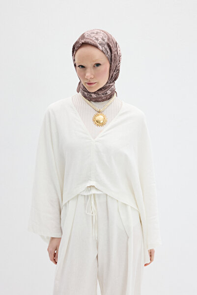 cs camellia scarf Eșarfă moale cu model Milano - nurcă