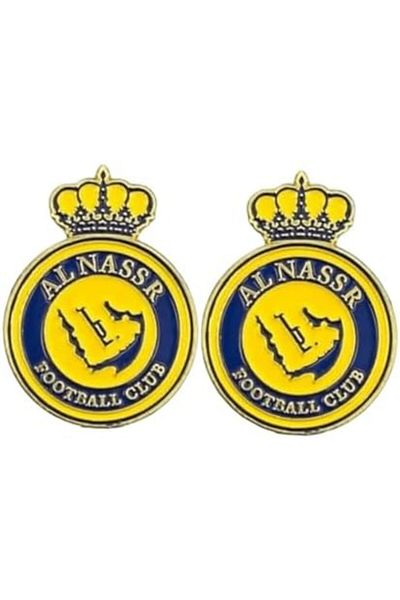 Generic Al Nasr Club Logo Metal Sticker - 2 Pieces For Mobile Phone Or Smooth Surfaces - Yellow