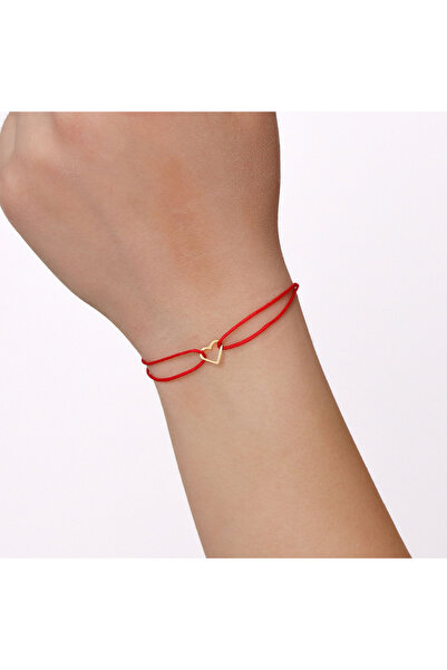 MOHI Fine Jewellery Bratara snur cu pandant inima din aur galben de 14k