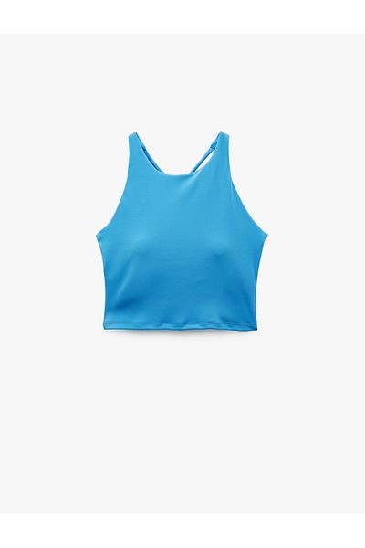 Koton U-Neck Sports Bra with Sleeveless Back Detail