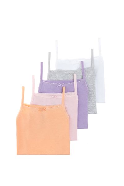 U.S. Polo Assn. Girl's 5-Piece Rope Strap Undershirt 50312895-Vr041