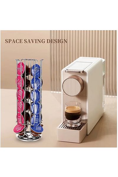 OEM Suport rotativ pentru capsule cafea, Compatibil Nescafe Dolce Gusto, 24 capsule, Argintiu