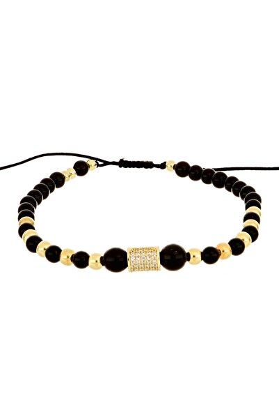 MOHI Fine Jewellery Bratara snur cu bile din aur galben de 14k