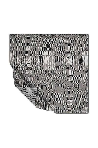 ipekevi وشاح حريري أبيض وأسود من ميتروبول تيفيل