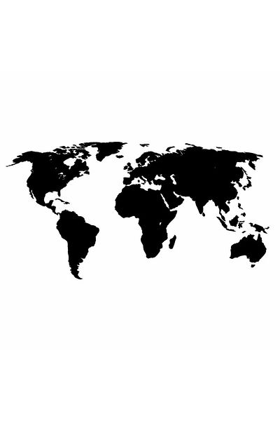 Homelux Decorative Wall Sticker Earth, 70x36 cm, Black