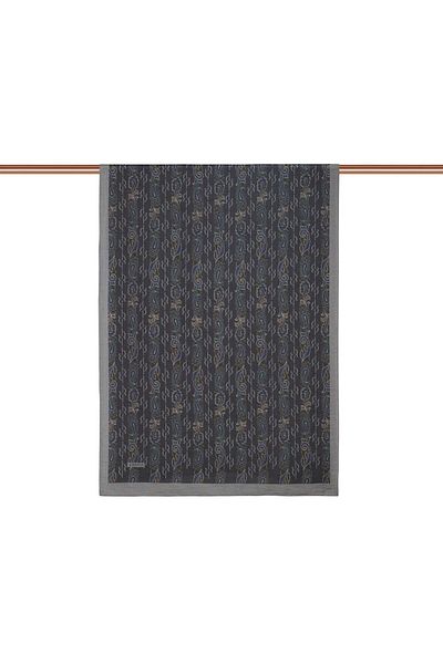 ipekevi İpekevi Monogram Patterned Tenselsoft Shawl 02891-Smoked Gray