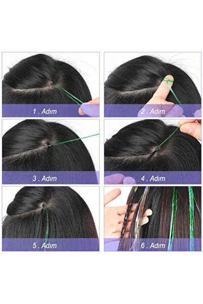 minibuki 1 Pack Tinsel Glitter Hair Accessory Hair Sparkle Hair Tinsel Hairpiece