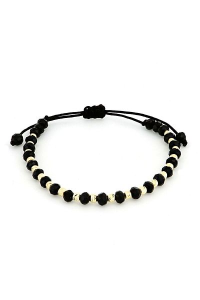 MOHI Fine Jewellery 14k yellow gold beaded cord bracelet