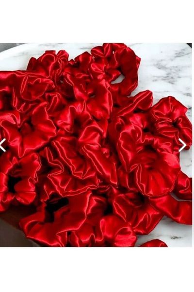 ŞEYMA SULTAN ÇEYİZ 50's Women's Henna and Engagement Wedding Gift Elastic Bagel Red Satin