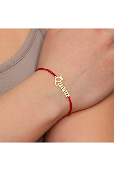 MOHI Fine Jewellery Bratara snur reglabil, cu element Queen, aur 14k